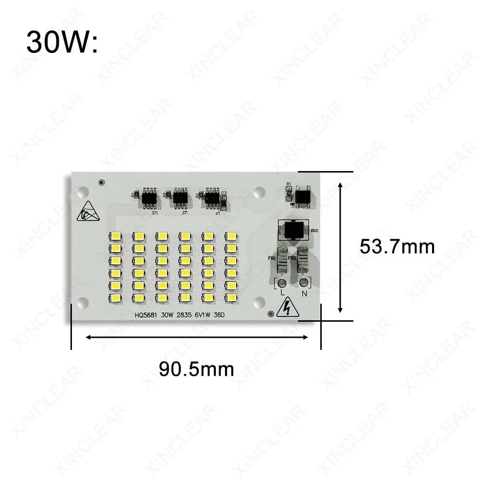 Imagem -05 - Painel de Holofote Ac220v de Alta Potência Branco 10w 20w 30w 50w 100w 150w 200w Smd 2835 Chip Inteligente ic Placa de Fonte de Luz sem Driver