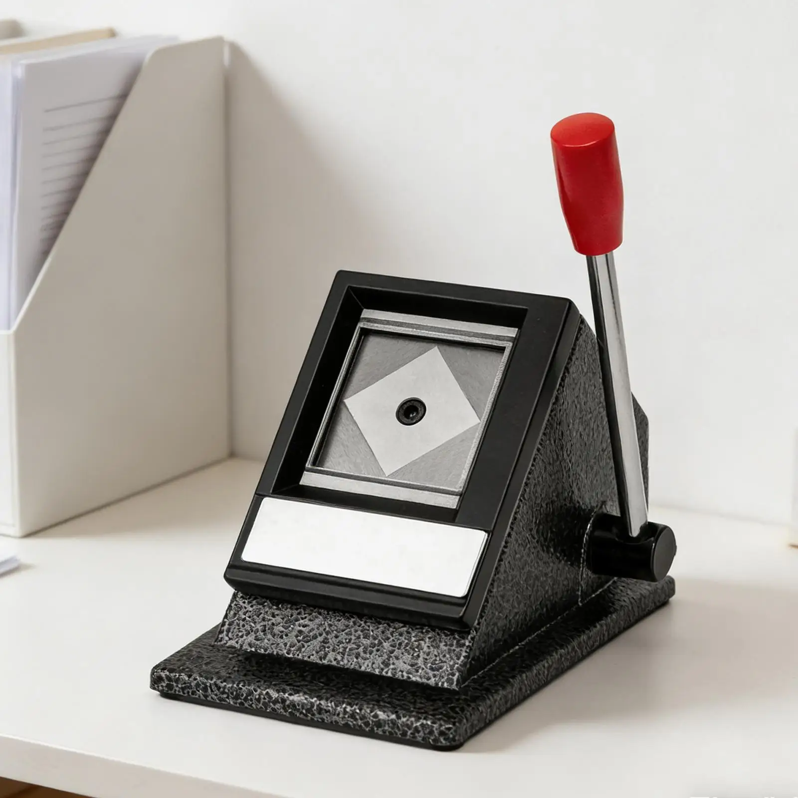 

Professional Handheld Photo Cutter Black Iron Manual Punch Tool for School Public Office Scrapbooking