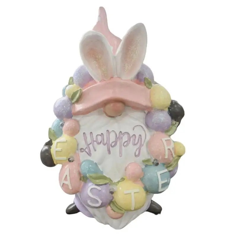 

Easter Gnome Light Easter Resin Eggs Bunny Statue Happy Easter Garden Rabbit Figure Bunny Figurines Animal Rabbit Ornament