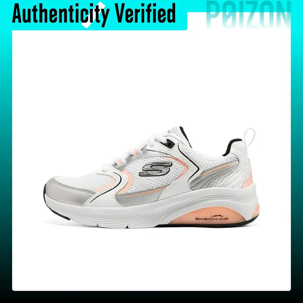 Zapatillas deportivas de uso casual Skechers Skech-Air Extreme para mujer, de caña baja, en color blanco, negro y coral, modelo 149652-WBC.