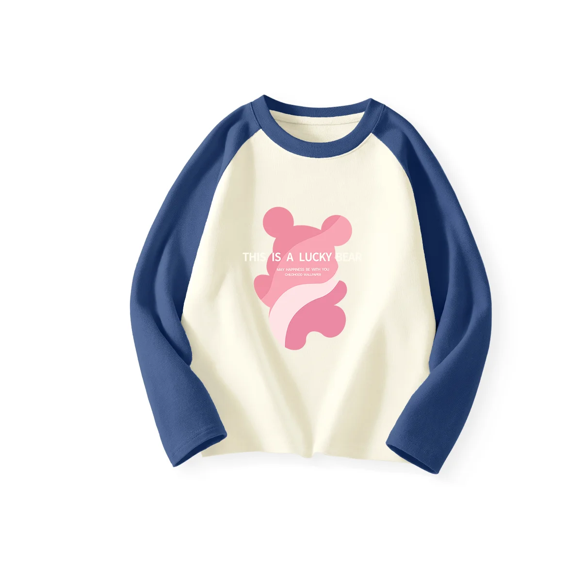 Liuyu-Camisa de Bottoming de algodão infantil, design de urso, blusa de manga comprida, costurada com ombro, meninos e meninas, outono