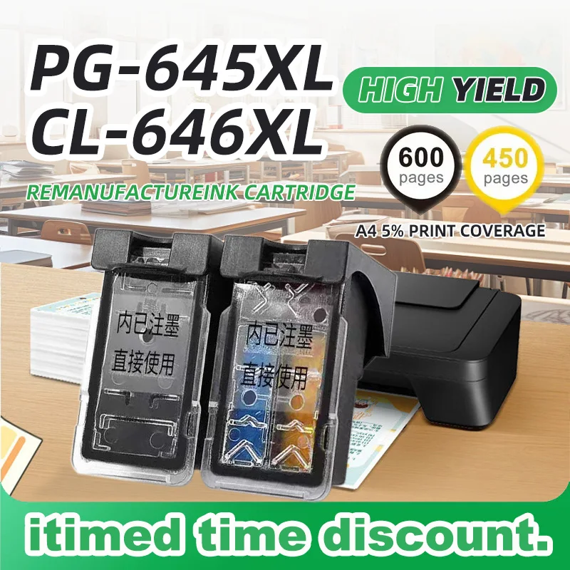 

645XL 646XL PG645 CL646 XL ink cartridge replacement for Canon PG-645 CL-646 PG 645 CL 646 Pixma MG2460 MG2560 MG2960