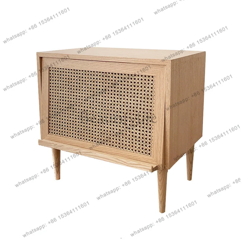Nordic rattan storage basket Japanese simple locker Snack finishing storage cabinet