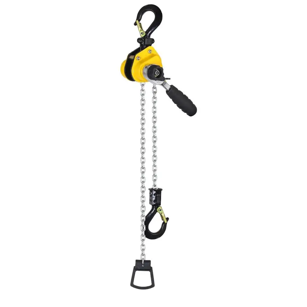 Mini Lever Hoist Chain Hoist Tool 0.75T Capacity 10' Lift G80 Grade Alloy Steel Double Ratchet Brake Safety Latch Portable