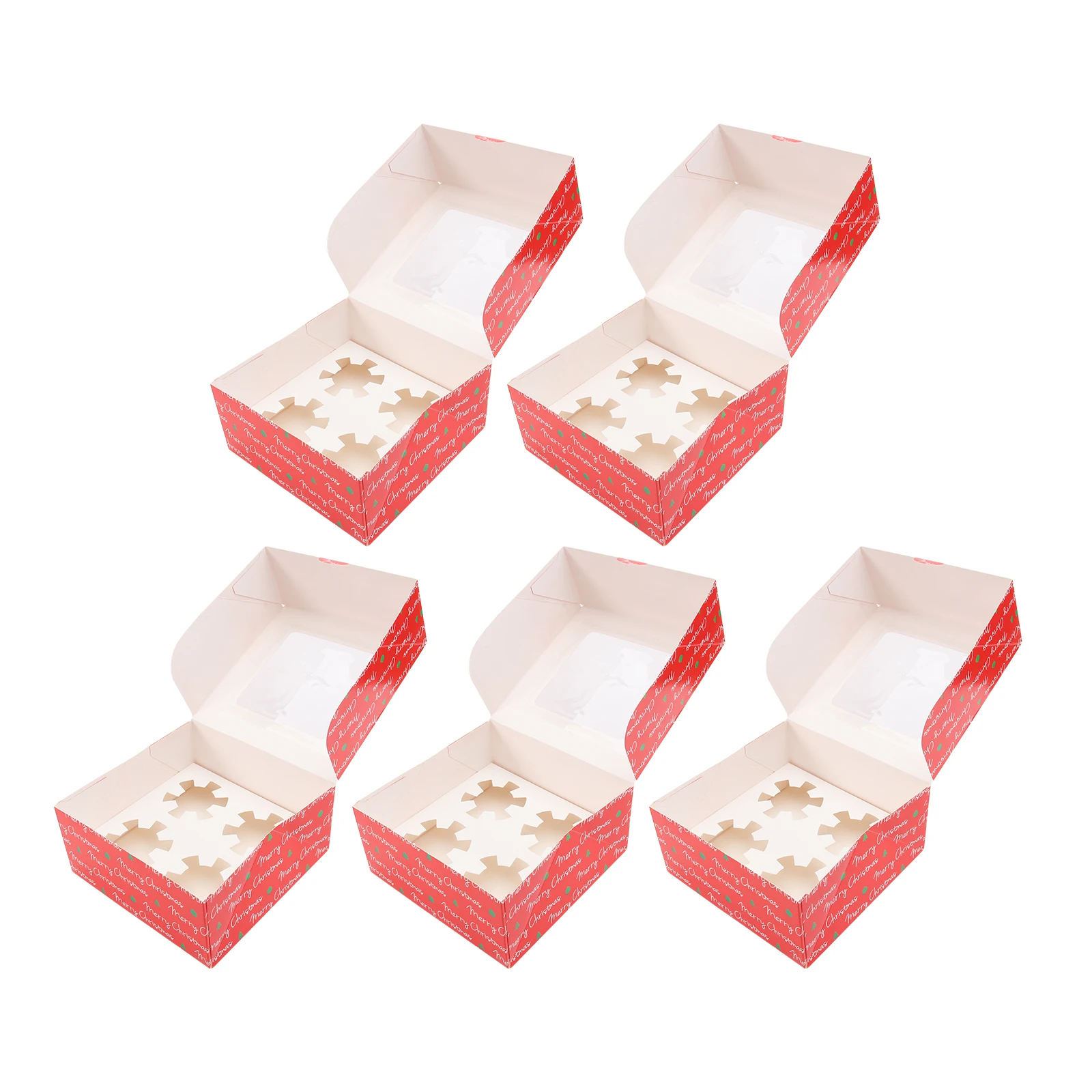 

5 Sets Cake Box Muffin Case Bakery Carriers Packing Boxes Windowed Cupcake Container Containers for Food with Baking Supplies