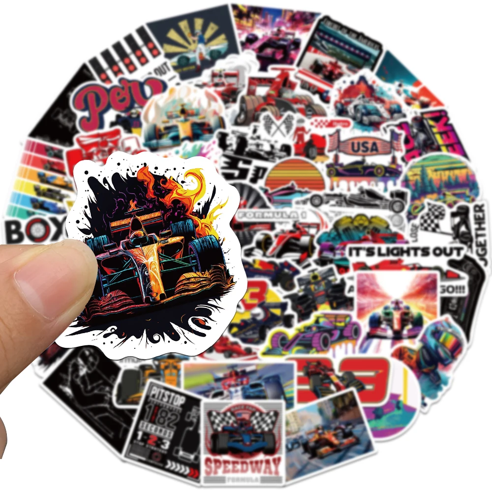 50pcs F1 Formula One Cool Speed Racing Stickers for Decoration Laptop Car Motorcycle Bike Case Suitcase Water Bottl DIY Decals