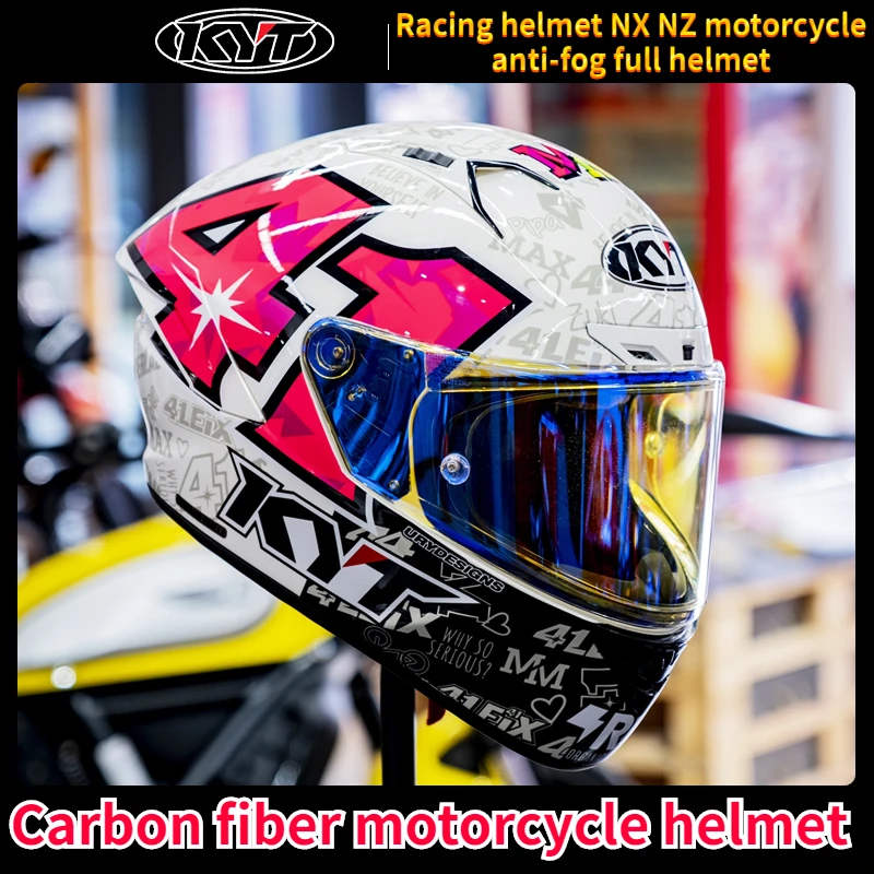 KYT Carbon Fiber Motorcycle Helmet Men's Personalized Lightweight Women's Racing Helmet NX NZ Motorcycle Anti Fog Full Helmet