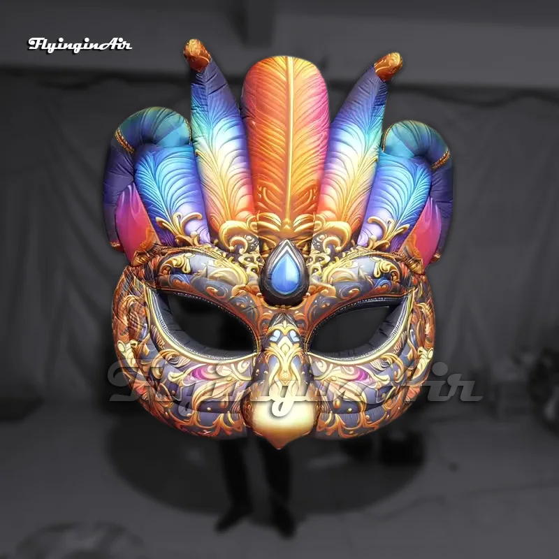 Wonderful Hanging Large Inflatable Gatto Mask Model Air Blow Up Venice Carnival Mask Replica For Party Event