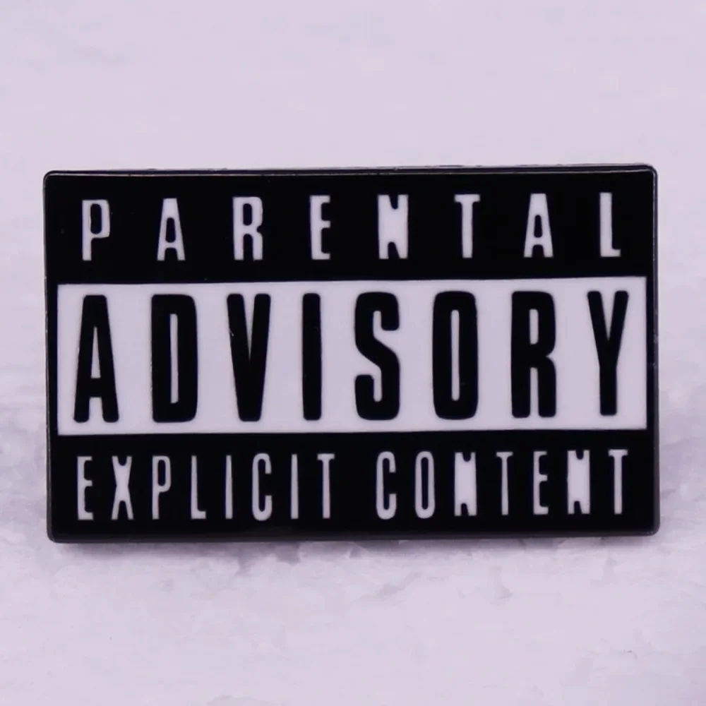 Parental Advisory Enamel Pin Warning Lapel Pins Badge Cute Children Gift Jewelry Adorn Backpack Hat Collar Brooches