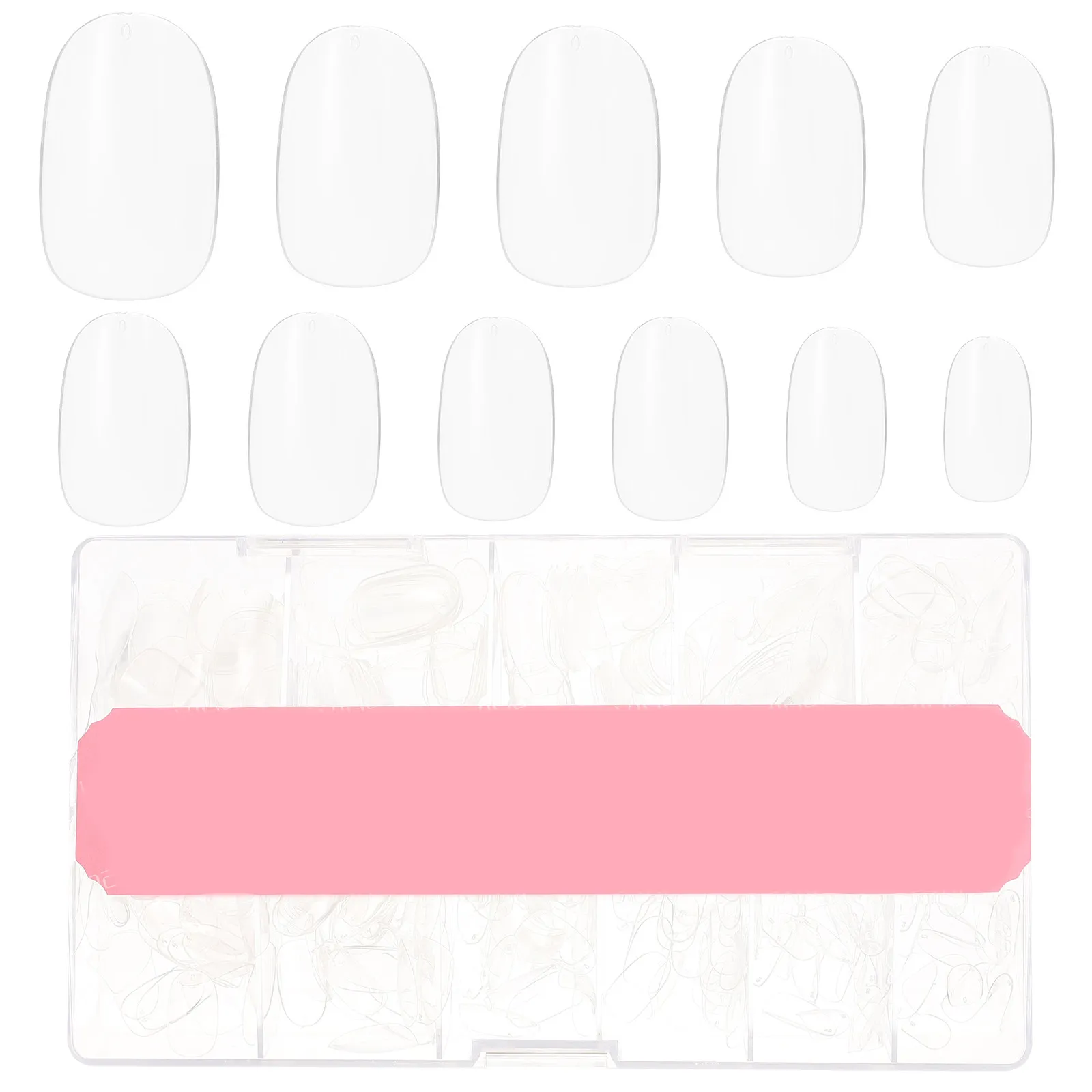 

1 коробка прозрачных накладных ногтей с полным покрытием, короткие, легкие, портативные, аксессуары для маникюра для особых случаев