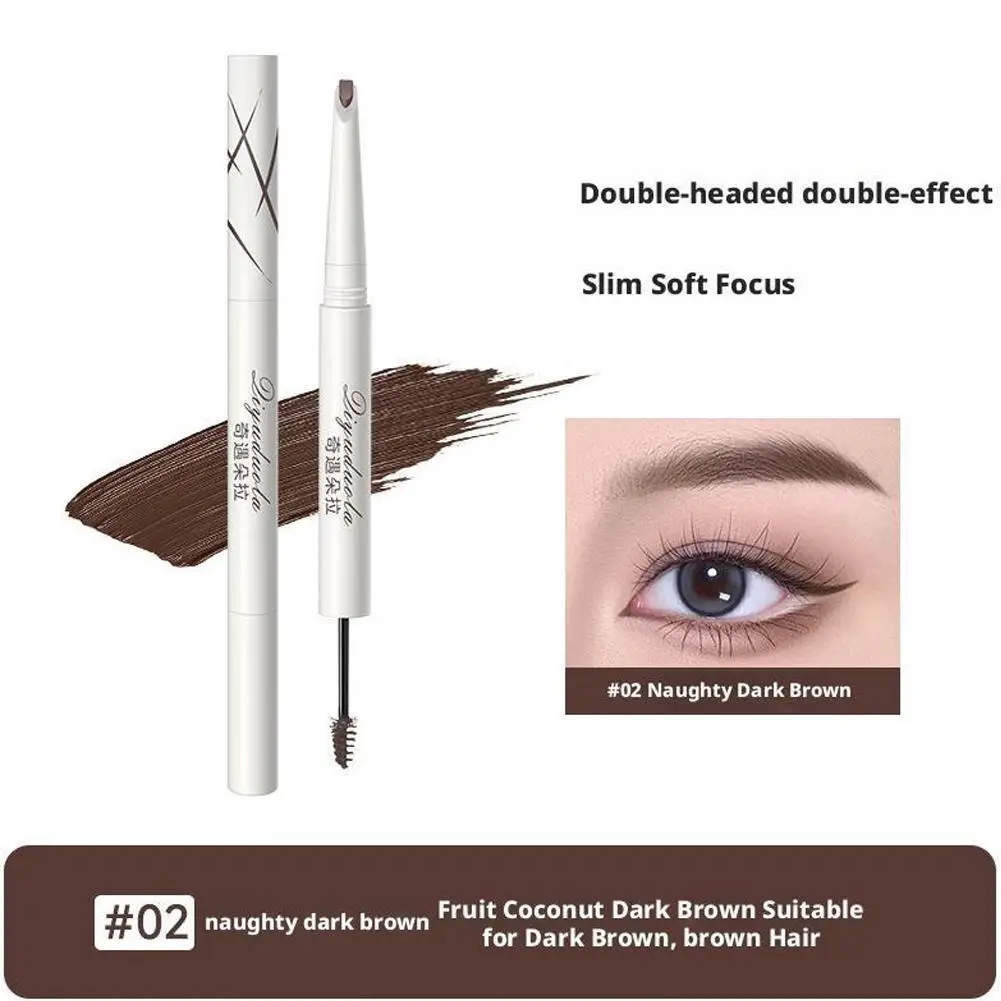 3Colors ブラック ダブルエンド アイブロウ ペンシルは自然に防水性があり、汗に強く、汚れにくいので、あらゆる肌の色に適しています。