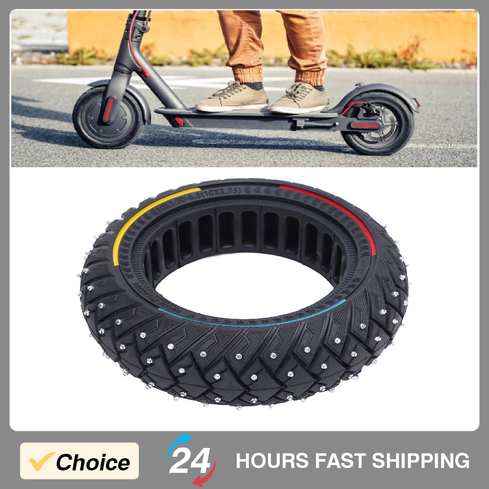 

Шина для электрического скутера 10x2,70 6,5 (10x2,75) с противоскользящими винтами, трехцветная резиновая сотовая амортизирующая твердая шина