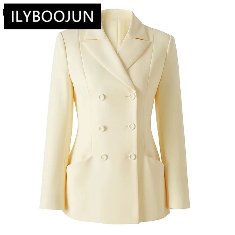 Basic Design All-match Breif Style Notched Women Beige Formal Quality Blazers Superior Color Lady Jackets