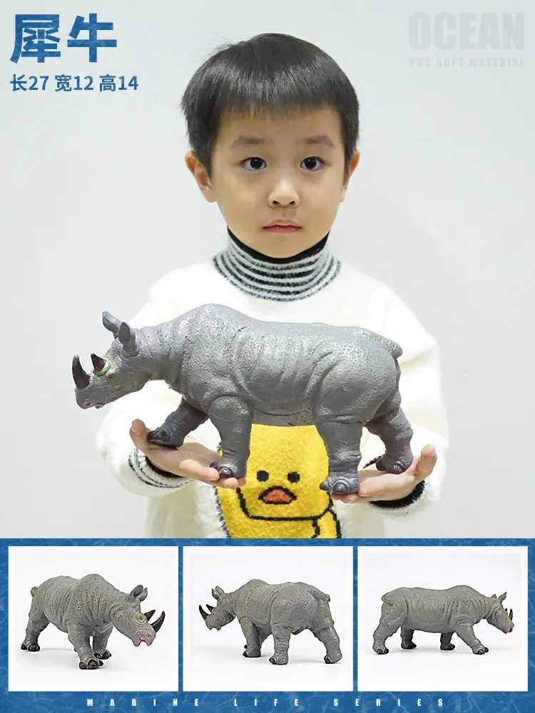 Grandi dimensioni Zoo Animale coccodrillo ippopotamo giraffa panda leone tigre Modello Colla morbida Action Figures Giocattoli educativi Regalo per i bambini