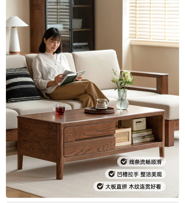 Solid wood coffee table Nordic coffee table Modern simple tea table Small apartment