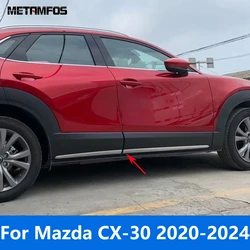 For Mazda CX-30 CX30 2020-2022 2023 2024 Chrome Door Side Line Strip Body Skirt Molding Trim Sticker Exterior Car Accessories