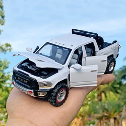 Modelo de carro metálico diecast para crianças, Dodge Ram, veículo TRX Pickup, brinquedos para meninos, coleção Hobbies, escala 1:32