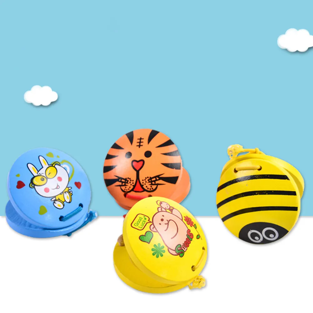 1Pair Cartoon Bee Wooden Percussion Instrument Yellow Black Music Early Education Aid Musical Instrument Combination