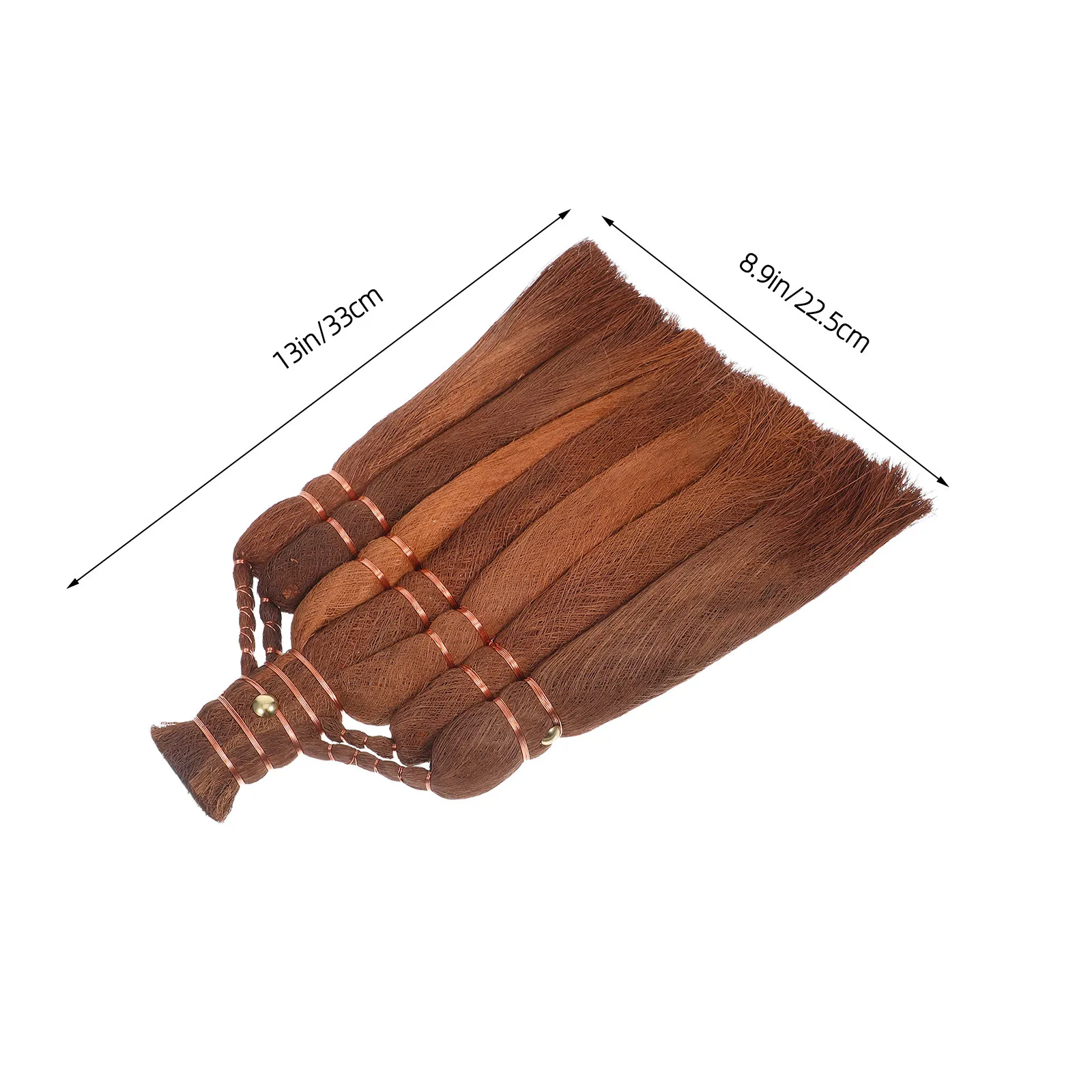 Heavy Duty Broom Head Replacement Handmade Coconut Fiber for Outdoor Sweeping Garden Patio Brush Palm Fiber Yard Besom Head