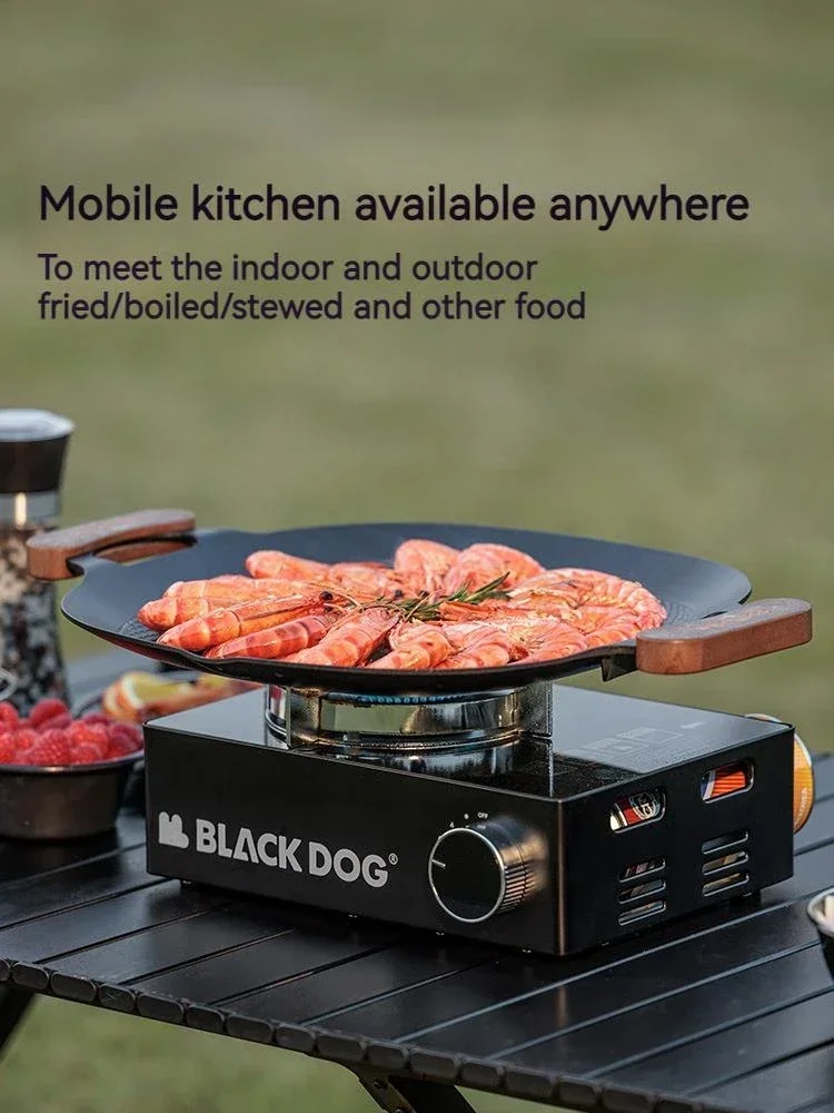 BLACKDOG Stufa a cassetta per esterni Serbatoio del gas Portatile da campeggio Picnic Attrezzatura per barbecue Pentole Bruciatore da 3500 W Forno portatile Ultraleggero