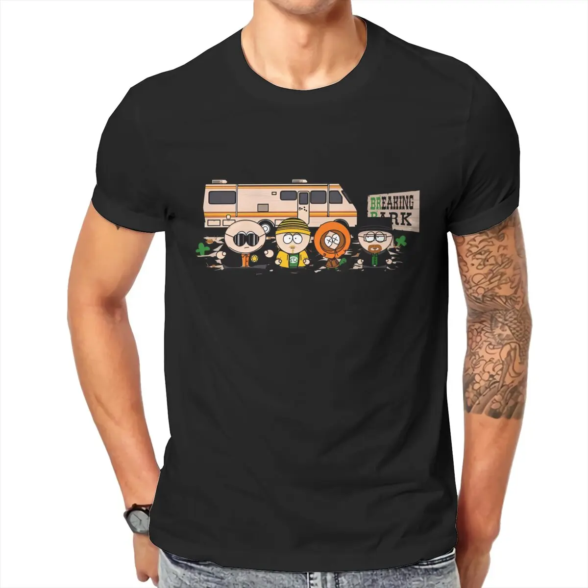 Men Breaking Park T-Shirt Crewneck Cotton Style S-southpark Theme Hipster Ofertas O Neck Graphic Tshirt