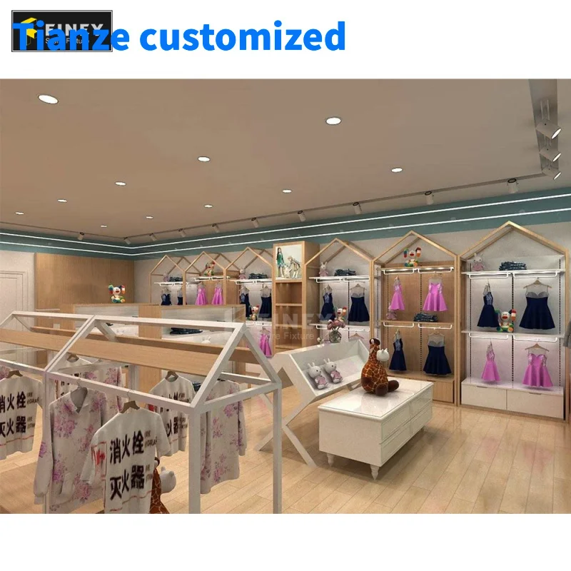 

（customized）Clothing Display Racks Children Clothing Store Display Furniture Display Cabinet