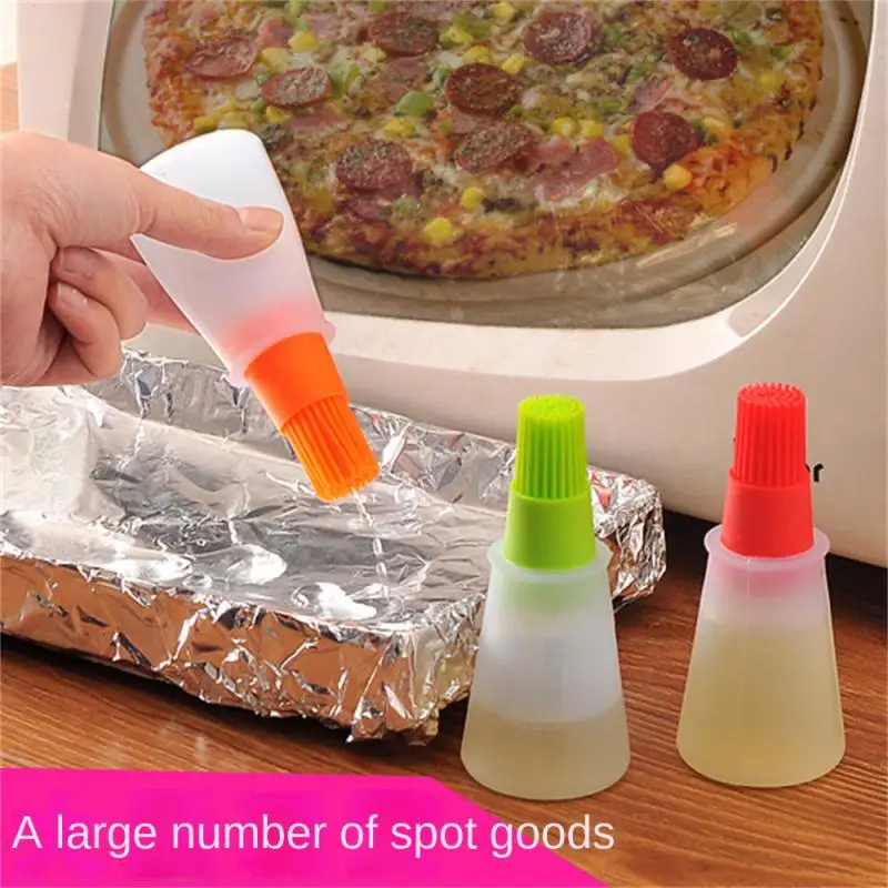 1/2/3/5/Pcs Portable Silicone Oil Bottle with Brush Grill Oil Brushes Liquid Oil Pastry Kitchen Baking BBQ Tool Kitchen Tools fo