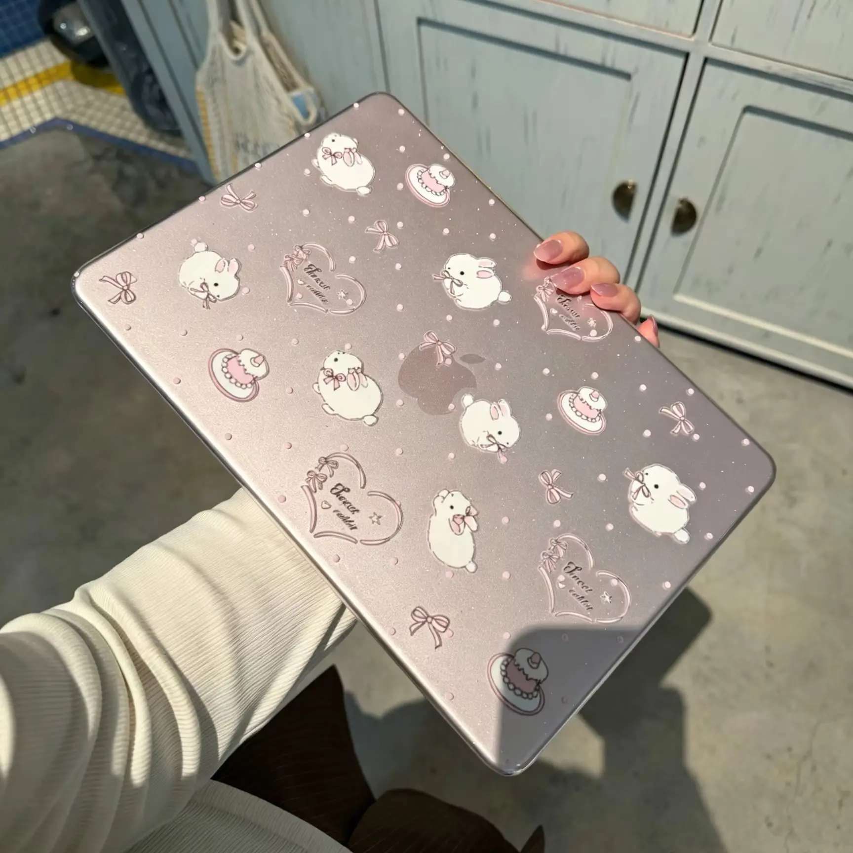 Pink Dot Rabbit Bunny Y2K Shining Laptop Case For Macbook Air 13.6 M4 NEO 15 M3 Hard Cover For Mac Book Pro 13 M1 M2 14 M4 M5 16