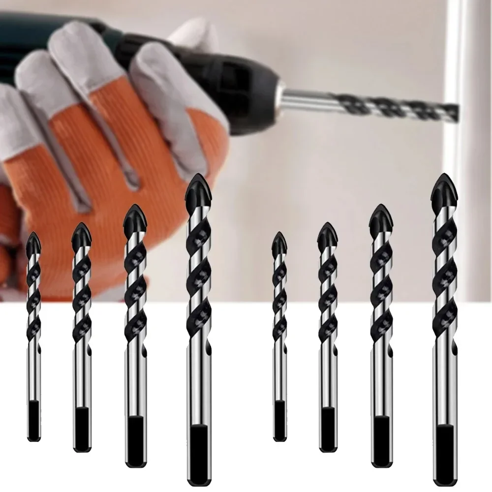 10Pcs Alloy Triangle Drill Tools for Ceramic Tile Cement Wall Marble Ceramic Metal Multi-function Hole Twists Drill 6/8/10/12mm