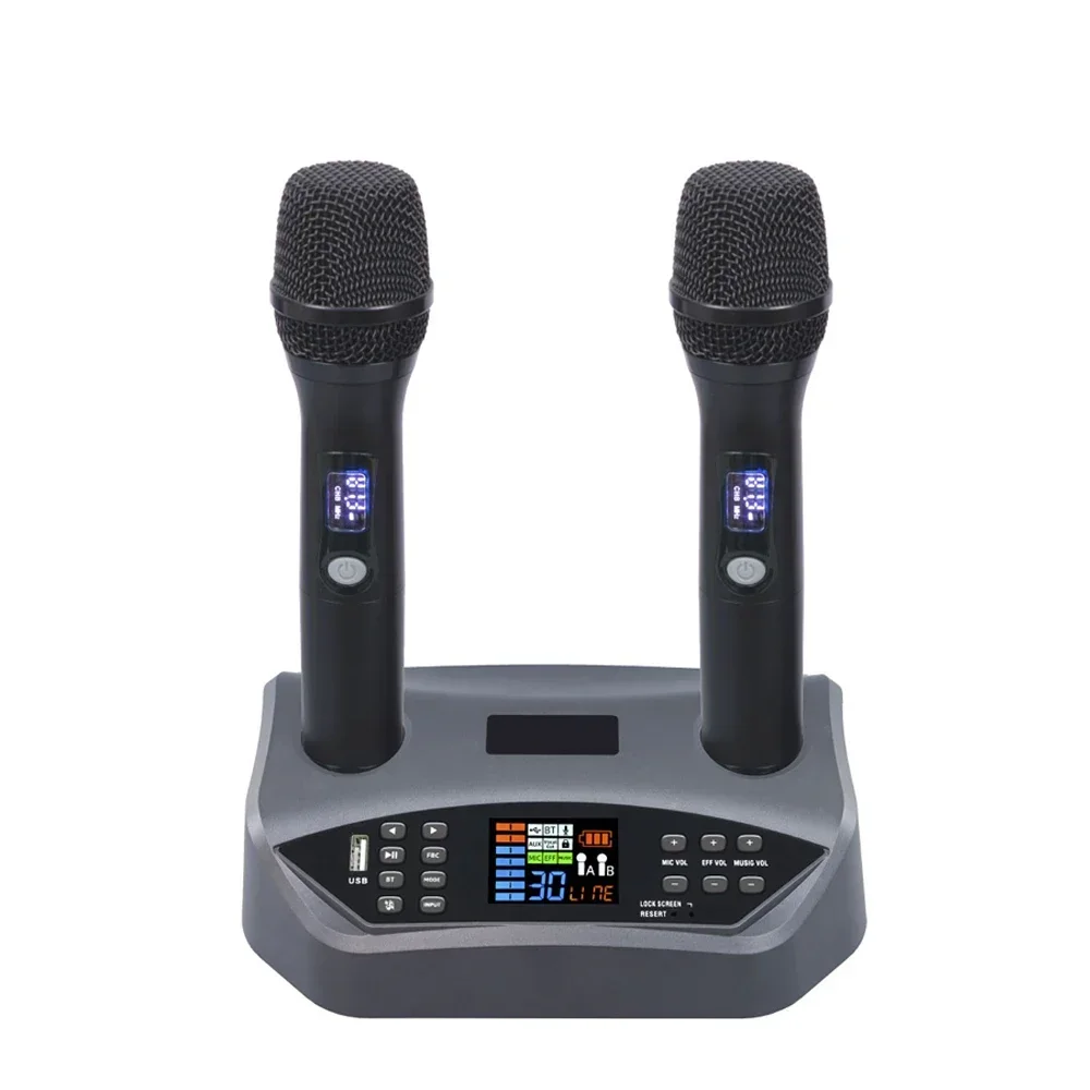 

Professional 100 channel with mixer echo reverb howling anti vocal cut BT DSP wireless microphone