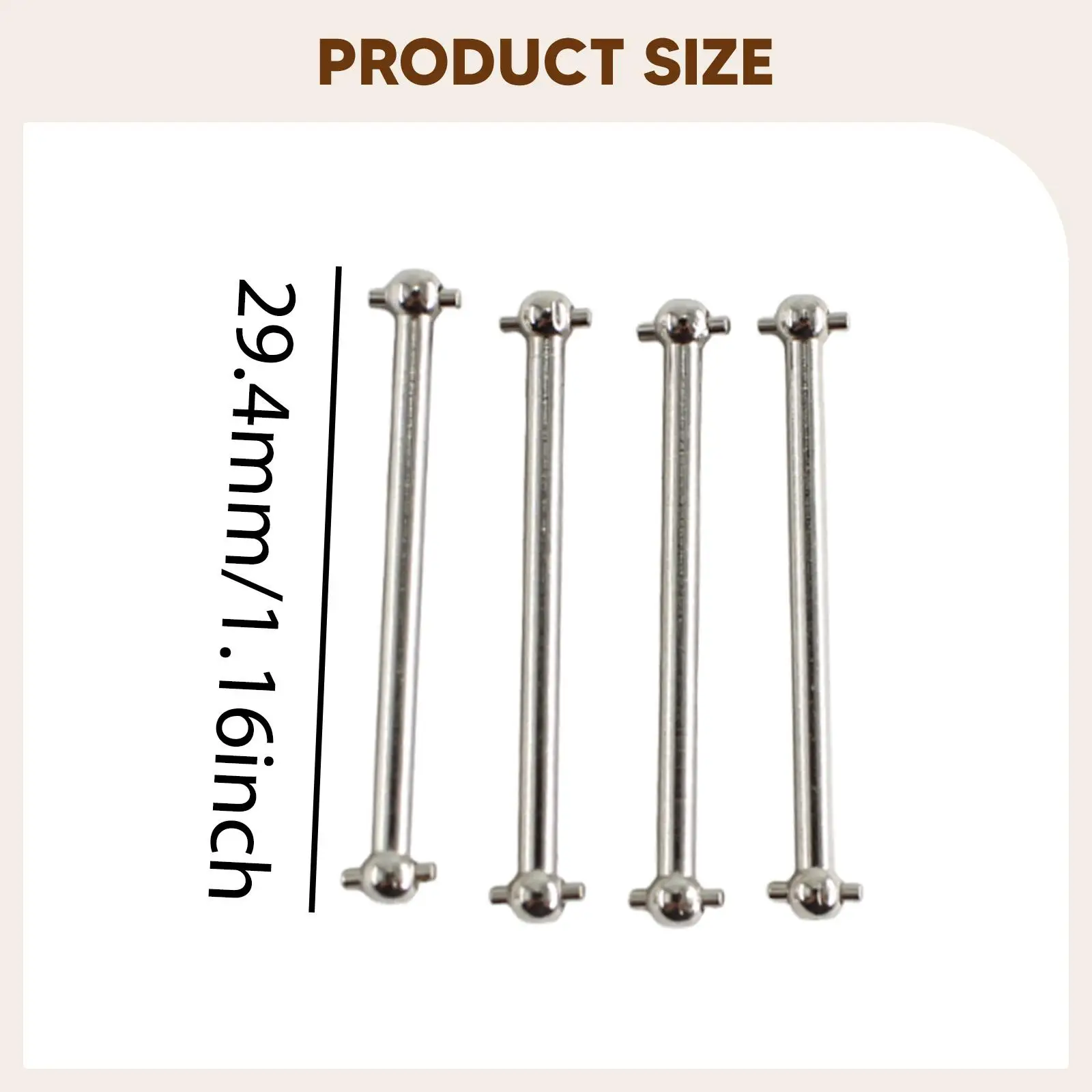 4x RC Auto Metalen Hond Bot As Hobby Model Auto Deel, Vervanging, Achter Dogbone Aandrijfas Reserveonderdelen voor Wltoys 244016 1/24 RC