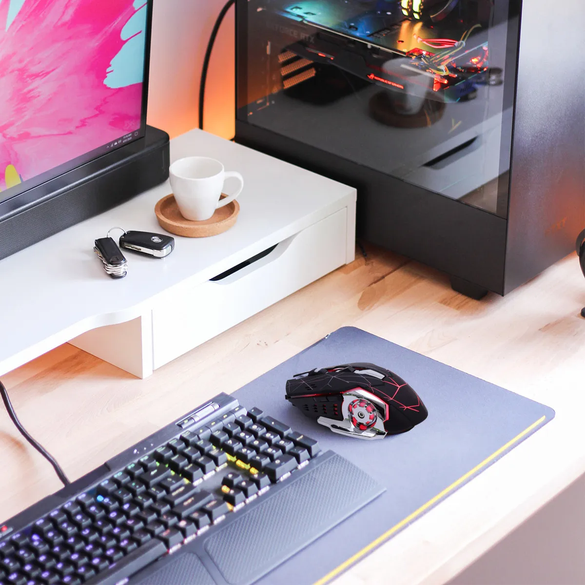 

Mute Wired Gaming Mouse Black Mechanical 7 Colors Breathing LED Lights 800-3200Dpi Adjustable Custom Programmable for Electronic