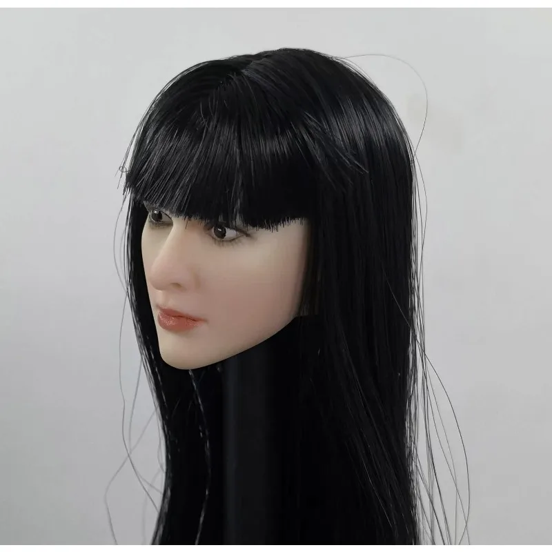 

1/6 Scale Film and Television Beauties Black Hair Head Carving Model for PH Action Figures Pale Skin Body Accessories