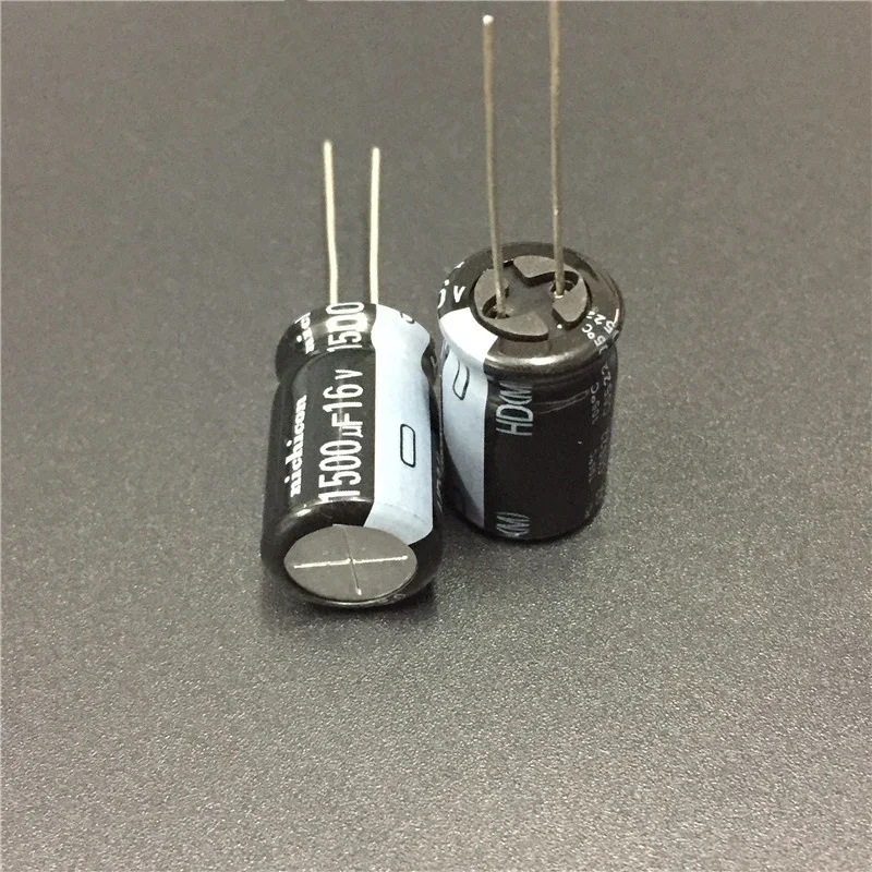 10pcs 1500uF 16V NICHICON HD Series 12.5x20mm Super Low Impedance 16V1500uF Aluminum Electrolytic Capacitor