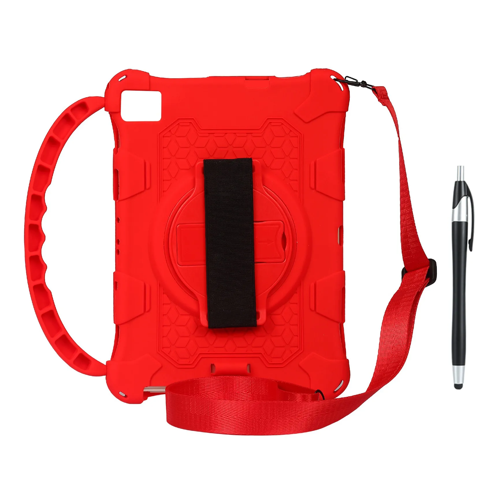 Tablet Case for Teclast P20HD M40 P20 10.1 Inch Tablet Silicone Case Tablet Stand with Handle and Strap(Red)