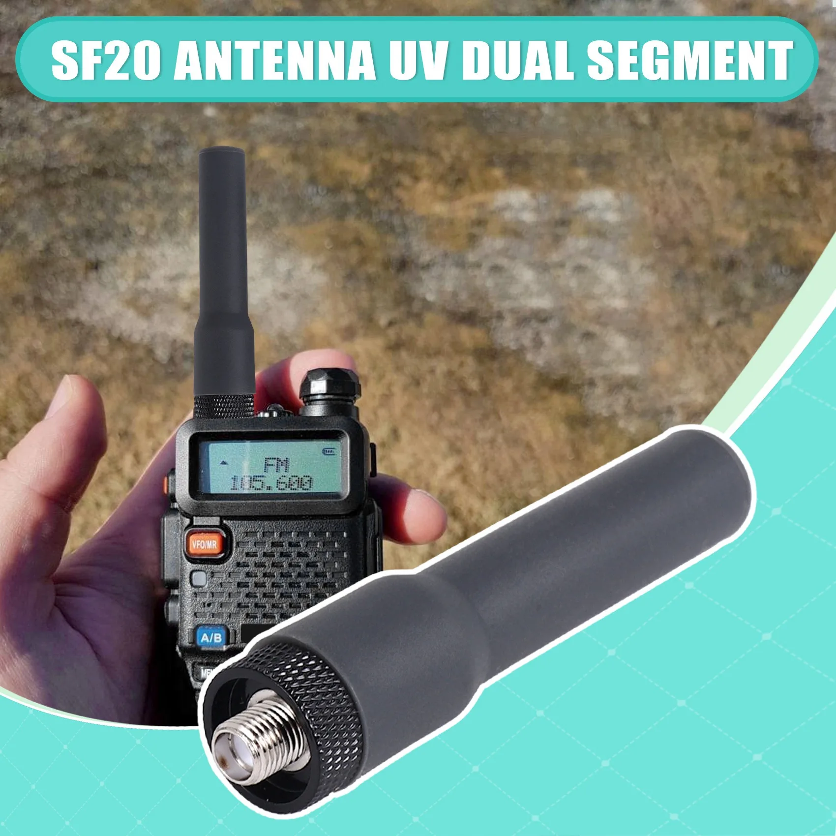 Mini Walkie Talkie Soft Antenna, antena curta, SMA-F, Dual Band, VHF, UHF para UV-K6, UV-21, UV-17, UV-18Pro, Max Radio C