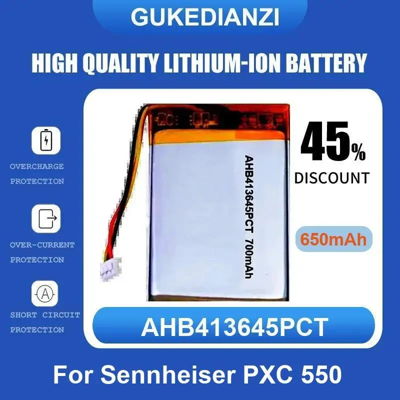 AHB413645PCT batería de auriculares inalámbricos para auriculares Bluetooth inalámbricos para Sennheiser PXC 550 batería 650mAh de alta calidad