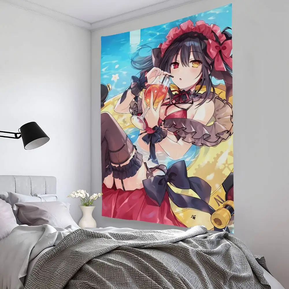 

Tokisaki Kurumi Date A Live Tapestry Bedroom Living Bar Garden Outdoor Microfiber festival Decoration Background Art Banner