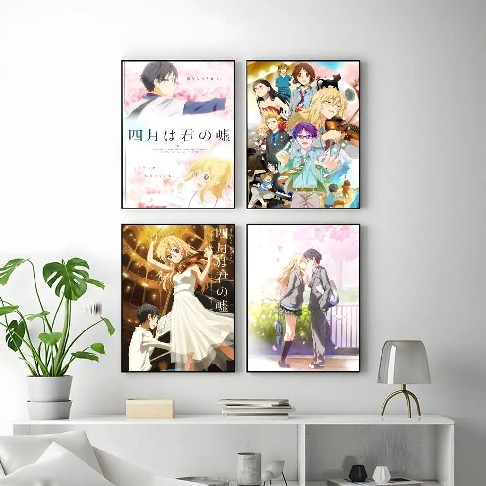 Anime Your Lie In April Poster HD Versatile Waterproof Wall Decor Self Adhesive Perfect for Any Room & Ideal Gift