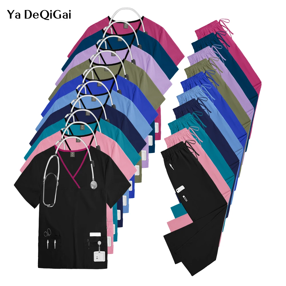 

Медицинские скрабы, женская униформа медсестры, красота, спа-униформа, костюм для стоматологического скраба, одежда для кормления, хирургический халат BeautyTop + брюки, оптовая продажа