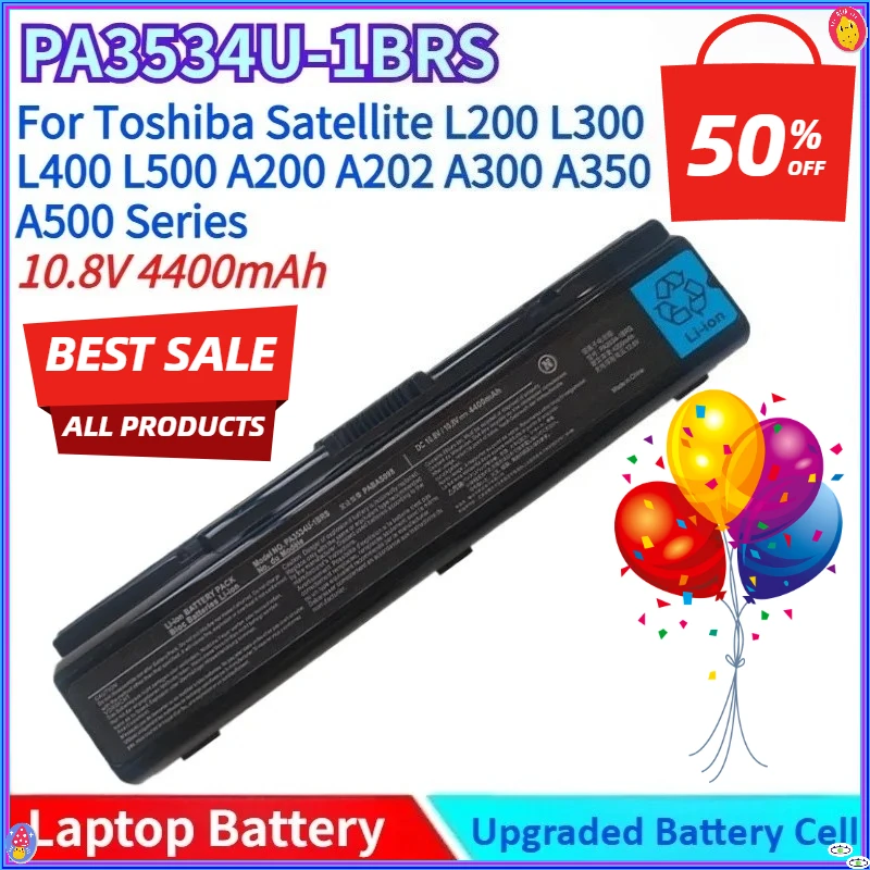 

New 4400mAh 10.8V PA3534U-1BRS for Toshiba Satellite PA3533U PA3534U-1BAS PA3535U L200 L300 L400 A200 A300 A350 A500 Series
