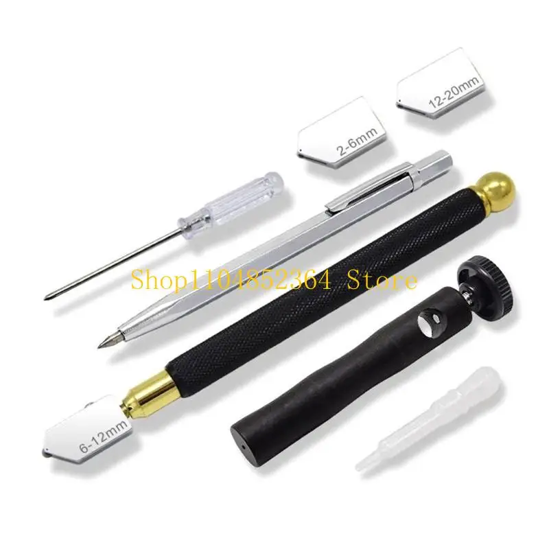 652F Glass Cutter Tool Set 2mm-20mm Lightweight Pencil Oil Feed Tip Hand Tools