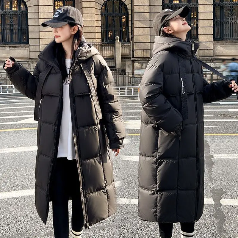 

2024 Winter New Down and Cotton Jacket for Women, Medium to Long, Korean Edition, Loose, Thick, and Slim, Fashionable Coat