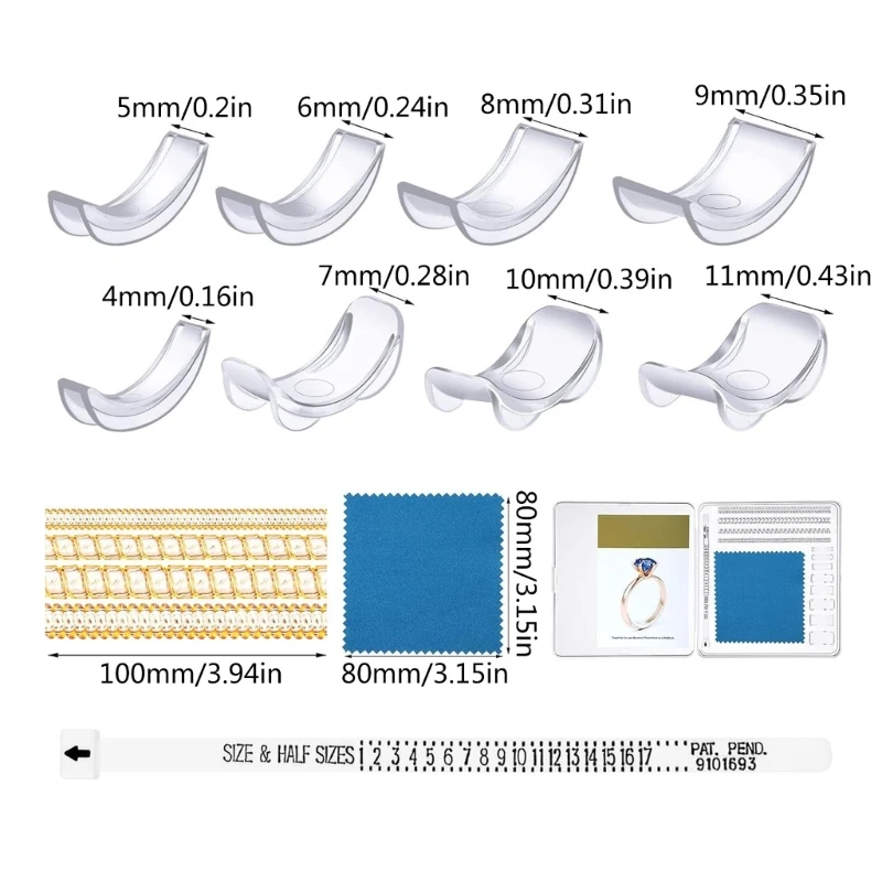 Juego ajustadores anillos 71 Uds., ajustador tamaño anillos para tensor anillos sueltos