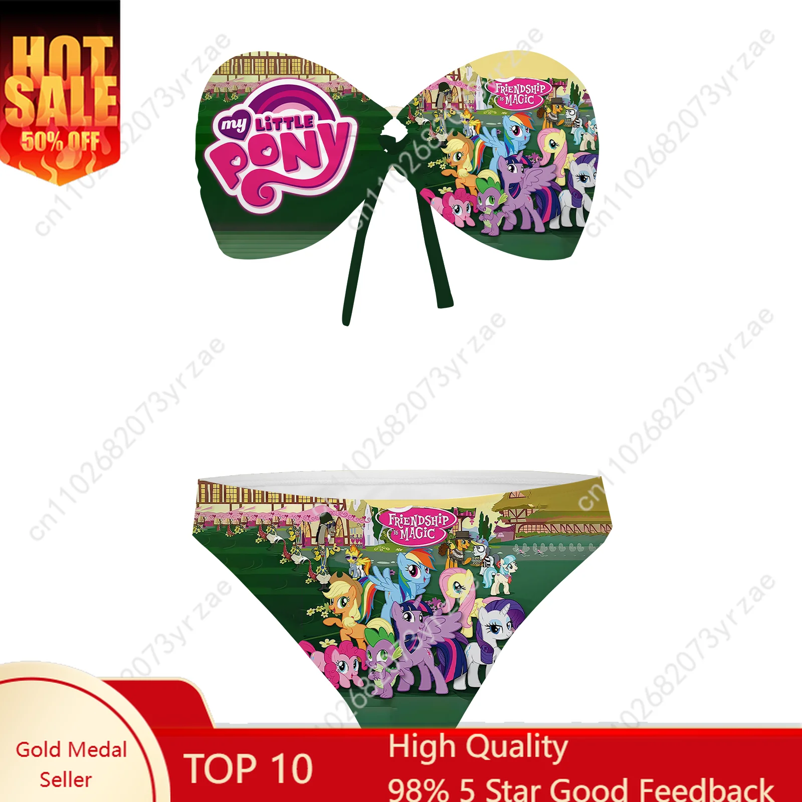 

My Little Pony Strapless Swimsuit Womens Bathing Suits Personalized Swimwear Pool Party Beach Sexy Bikini Custom Beachwear
