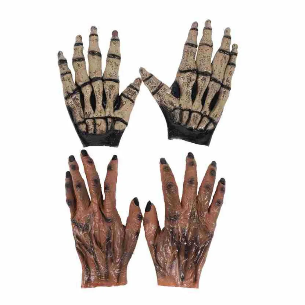 Prank Simulated Halloween Cosplay Gloves Plush Werewolf Werewolf Vinyl Gloves Waterproof Bloody Makeup Party Props Men