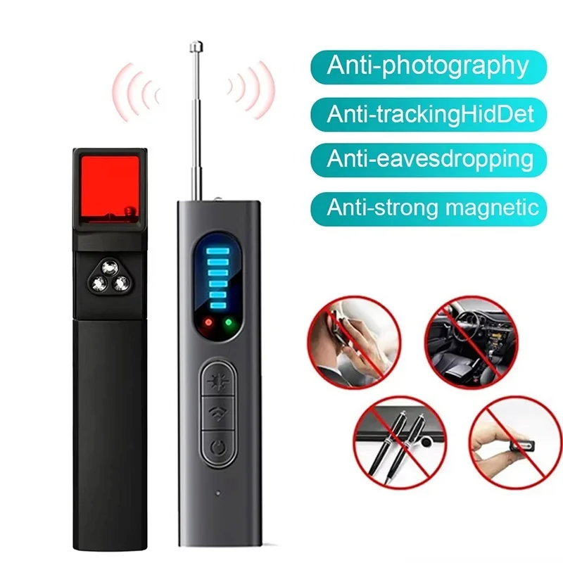 

Anti Spy Hidden Camera Detector Car GPS Tracker Listening Device Wireless Signal Security Protection Scanner For Office Travel