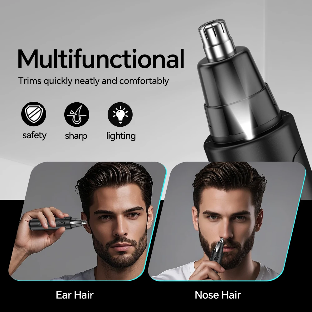USB charging four in one men's multifunctional electric nose hair trimmer, beard trimmer, sideburns trimmer, electric shaver view 5