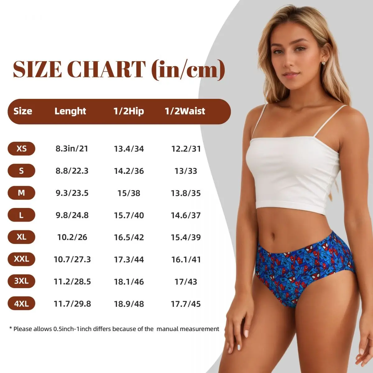 Custom Womens Spider Web Cartoon Brief Panties Female Stretch Spider Man Underwear Underpants