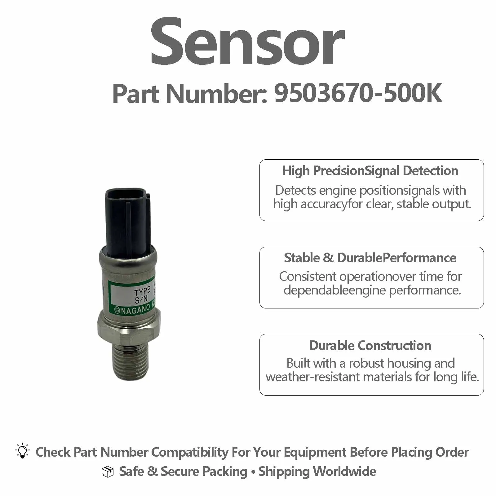 821568-500K HM-A00028 9503670-500K Oil Pressure Sensor For  Doosan Daewoo DH220-5 Excavator
